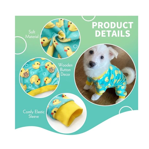 NWT Kyeese Wear Fashion for Your Dog 2XL Velour Rubber Duckie Pajamas - Picture 3 of 11